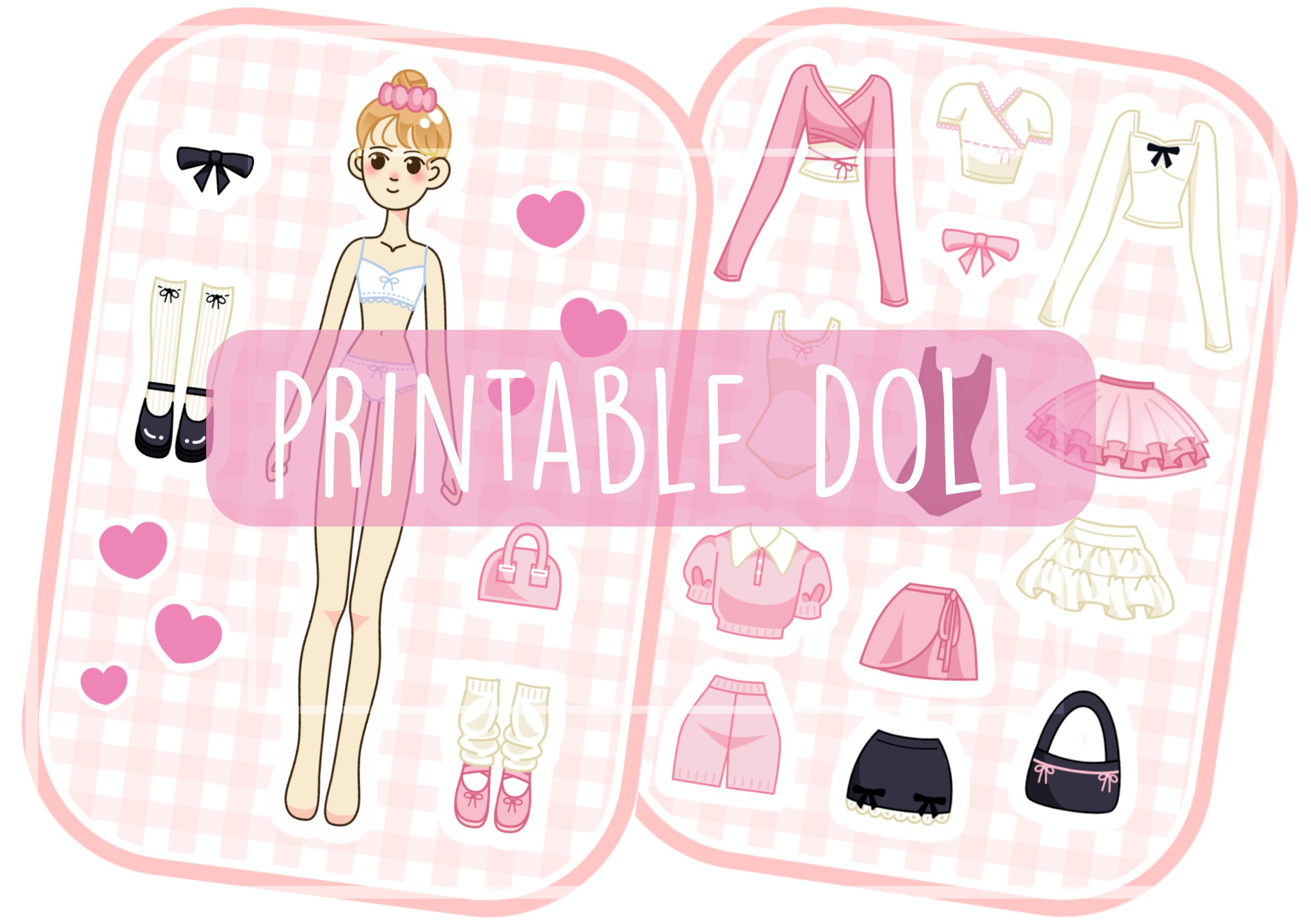 Unique Printable Dress-Up Paper Doll Set 3