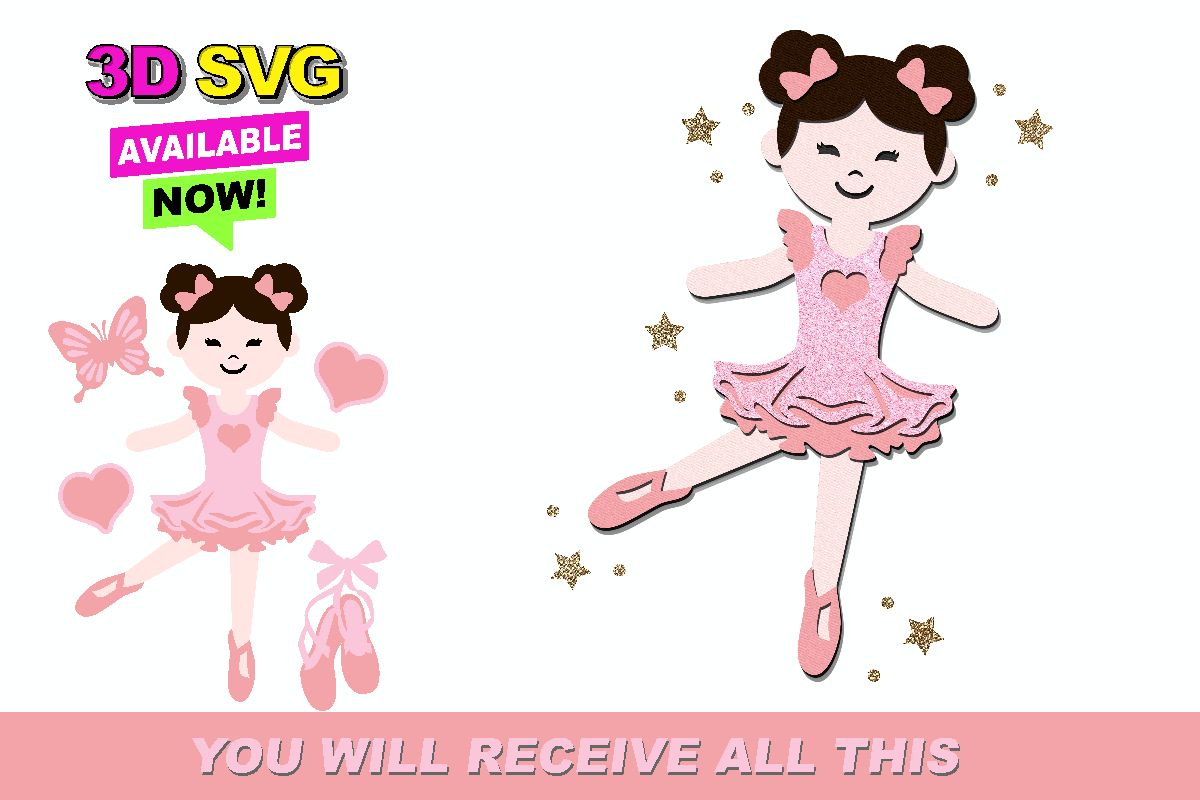 Stunning Elegant Ballerina Paper Doll Design