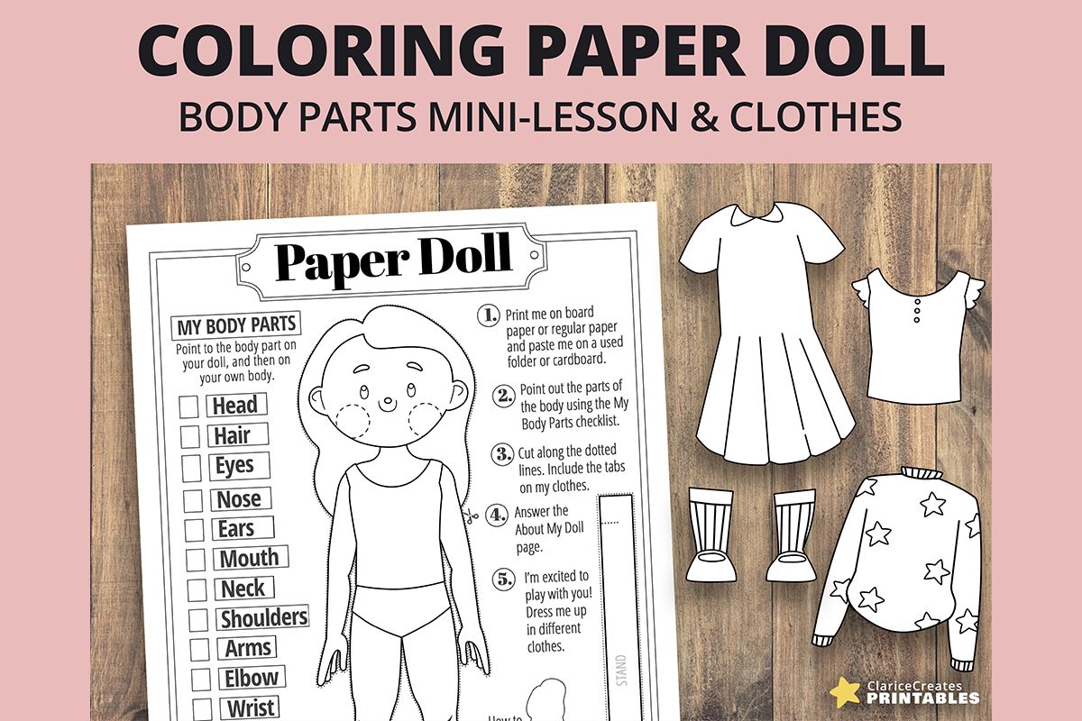 Vibrant Jane Coloring Paper Doll
