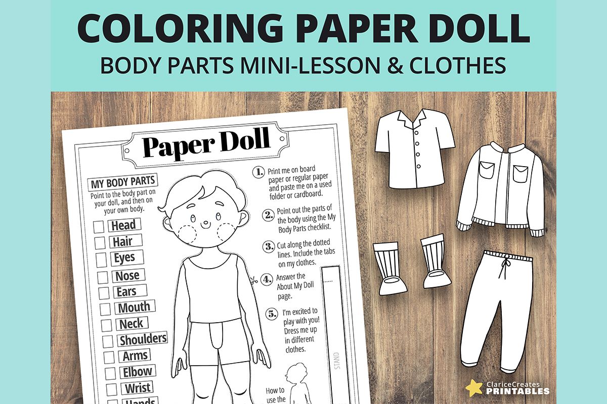 Exciting Johnny Coloring Paper Doll