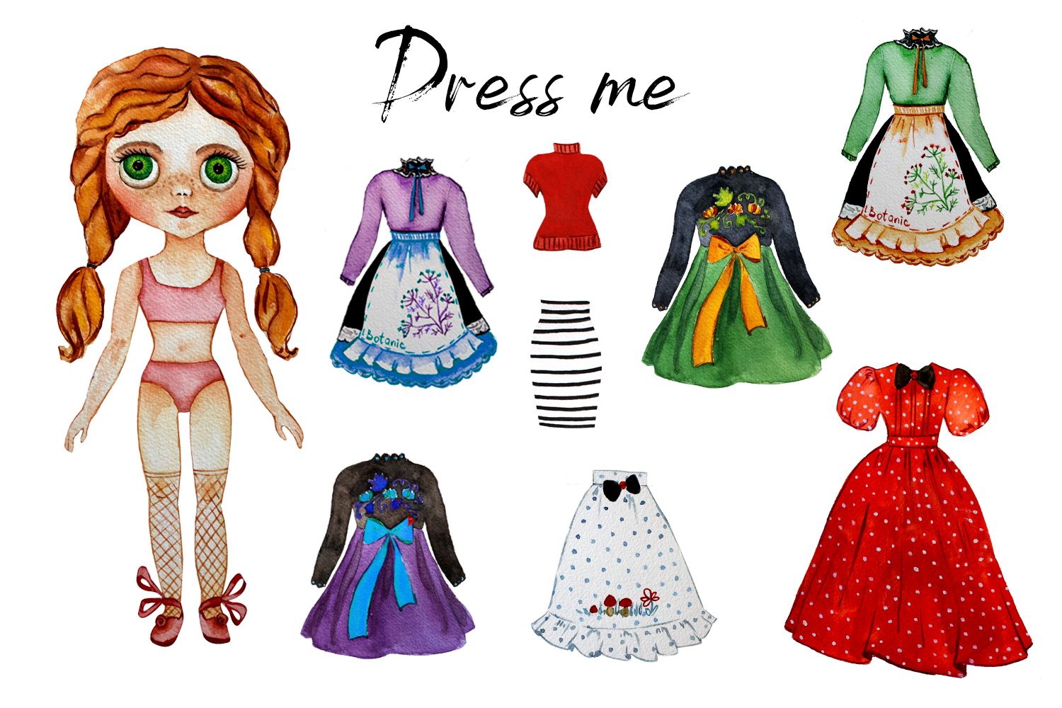 Inspiring Paper Doll with Clothes Set