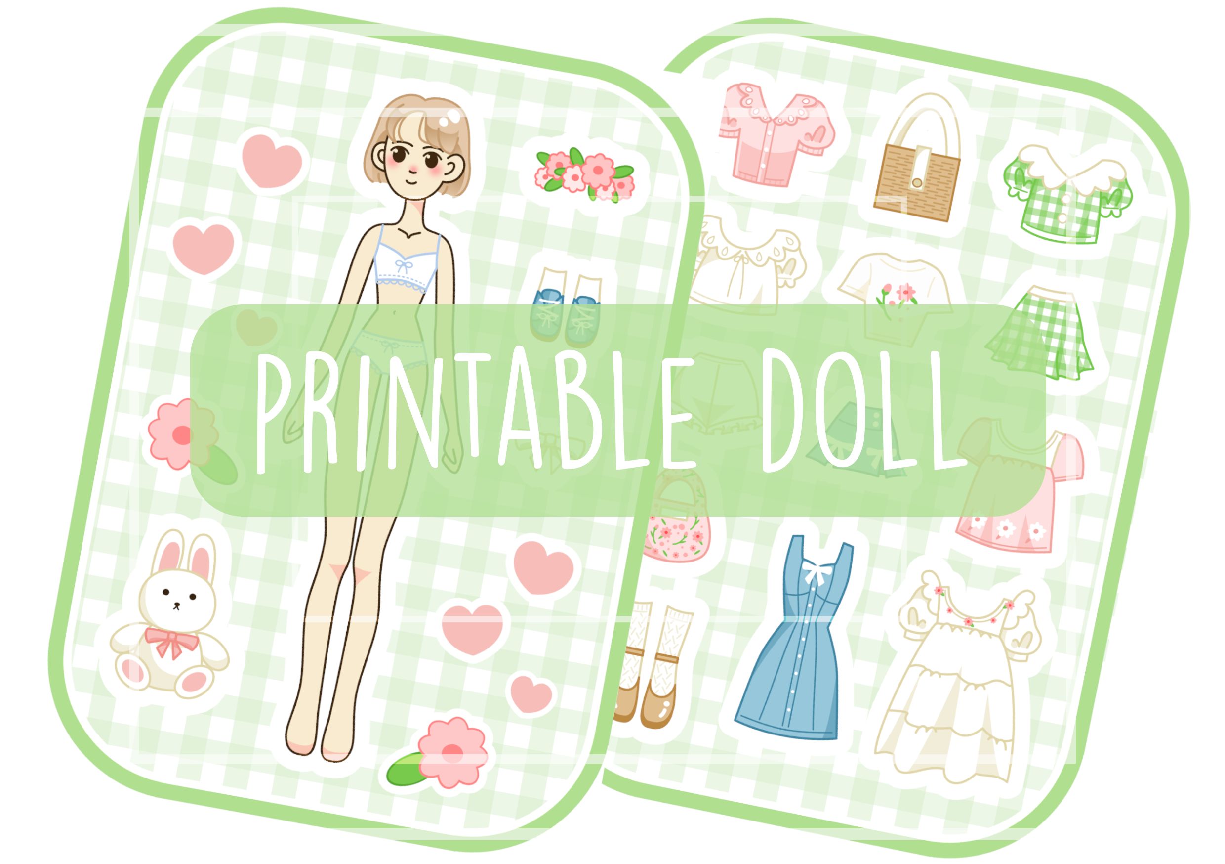 Inspiring Printable Dress-Up Paper Doll Set 2
